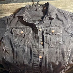 Divided black denim oversize jacket